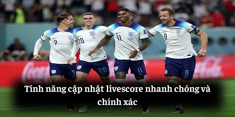 Tính năng cập nhật livescore nhanh chóng và chính xác